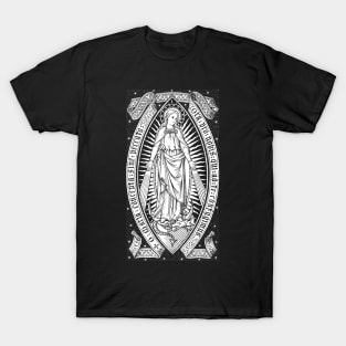 Virgin Mary Catholic Vintage Engraving T-Shirt